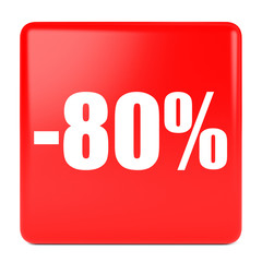 Eighty percent off. Discount 80 %.