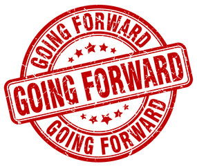 going forward red grunge stamp