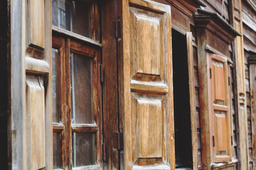 Windows with shutters for the background