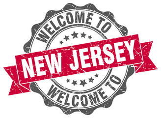 Fototapeta premium New Jersey round ribbon seal