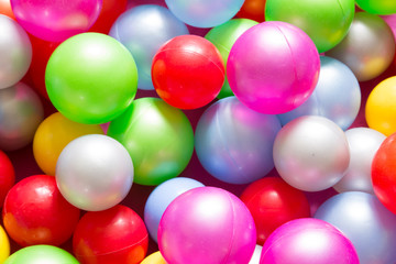 Multicolored plastic balls