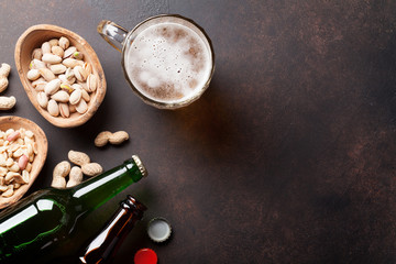 Lager beer and nuts