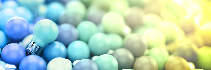 Infinite bulbs background, creativity concepts