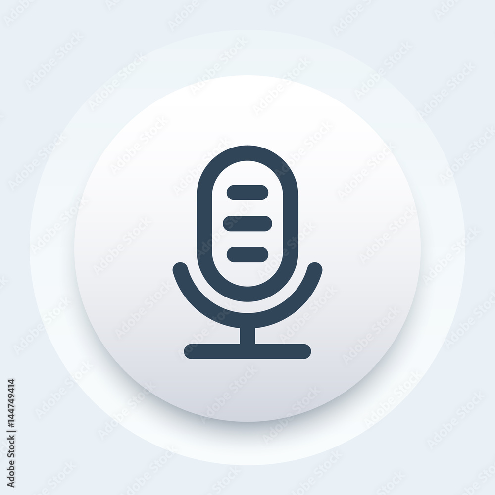 Canvas Prints microphone vector icon, linear style