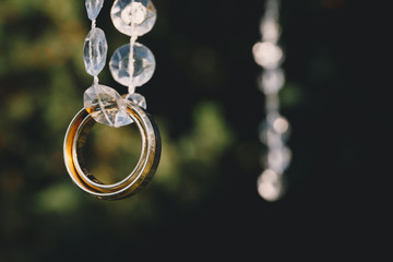 Gold and silver wedding rings