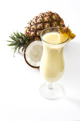 Piña colada cocktail isolated on white background
