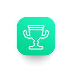 trophy cup line icon, reward symbol
