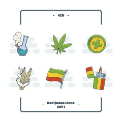 Marijuana Attributes Icons Set One