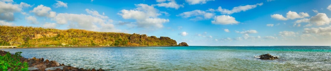 Fototapeta premium View of a sea at day time. Mauritius. Panorama