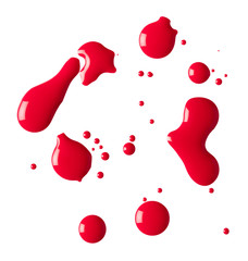 Red nail polish drops