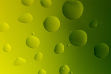 Abstract Background with Oil Drops on Yellow - Green