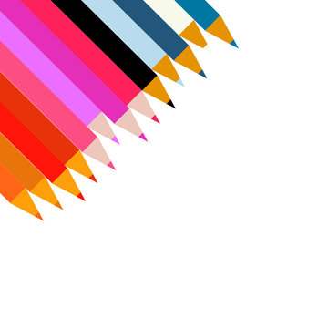 Cryons on white background