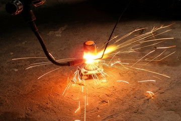profession gas welder/photography with scene of working the gas welder
