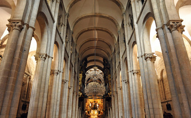 Inside the Cathedral of Santiago de Compostela, Spain, end of the Way