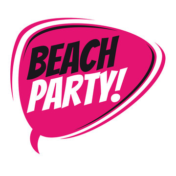 beach party retro speech bubble