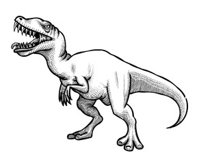 Cartoon image of dinosaur. An artistic freehand picture.