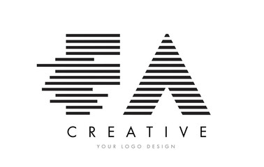 Fototapeta premium FA F A Zebra Letter Logo Design with Black and White Stripes