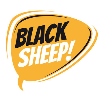 black sheep retro speech balloon