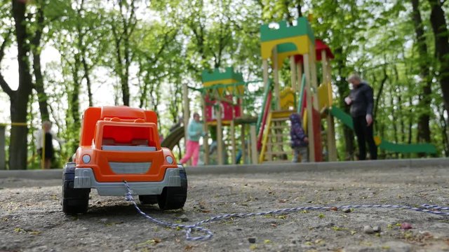 Toy truck on the playground.