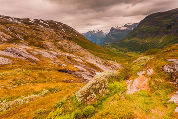 Mountains summer landscape in Norway.