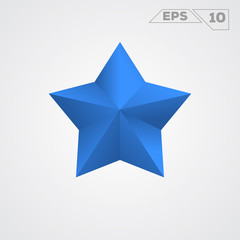 blue star icon flat shadow design