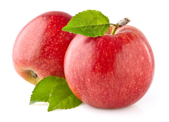 Apples with leaf