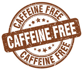caffeine free brown grunge stamp
