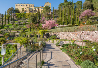 The Botanic Gardens of Trauttmansdorff Castle, Merano, south tyrol, Italy,