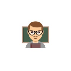 Abstract flat design teacher emoticon illustration