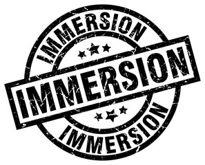 immersion round grunge black stamp