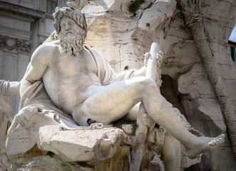 Zeus in Bernini's fountain of Four Rivers in Piazza Navona, Rome