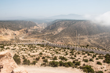 Yellow mountains and beautiful panoramic view