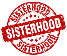 sisterhood red grunge stamp