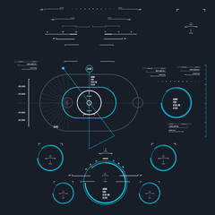 Futuristic blue virtual graphic touch user interface