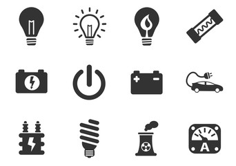 electricity icon set