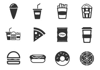 fastfood icon set