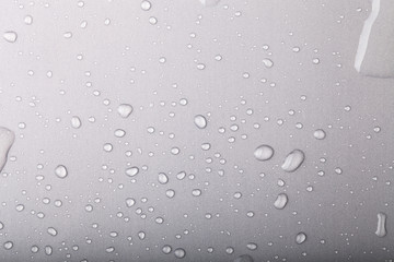 Drops of water on a color background. Gray