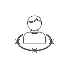 User icon and barbed wire - Illustration