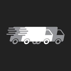 Delivery truck logo vector illustration. Fast delivery service shipping icon. Simple flat pictogram for business, marketing or mobile app internet concept