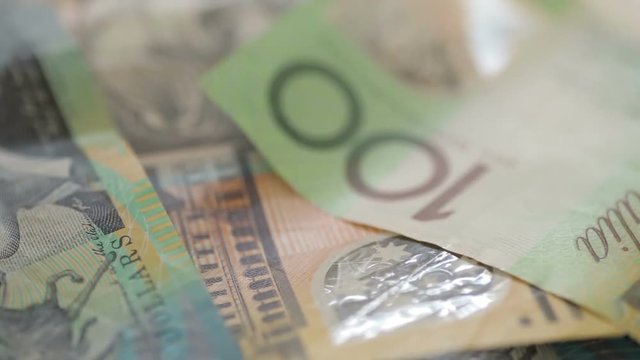 Australian dollar bills rotating