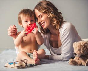Mom and baby boy
