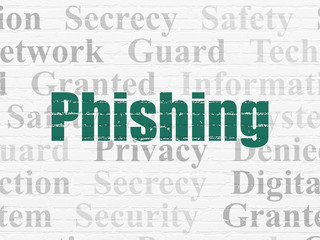 Safety concept: Phishing on wall background