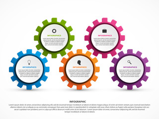 Abstract gears infographic. Design element. Infographics for business presentations or information banner.