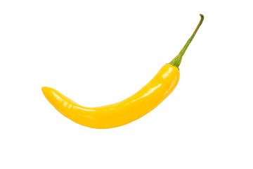 yellow chili pepper isolated on white background