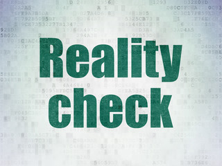 Business concept: Reality Check on Digital Data Paper background