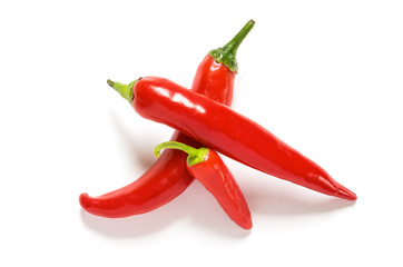 Red chili pepper isolated on a white background