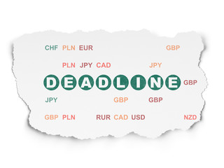 Obraz premium Business concept: Deadline on Torn Paper background