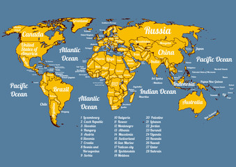 Vector whole world political map