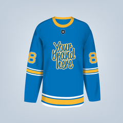 Vector illustration of hockey team jersey template