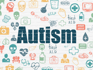 Healthcare concept: Autism on wall background